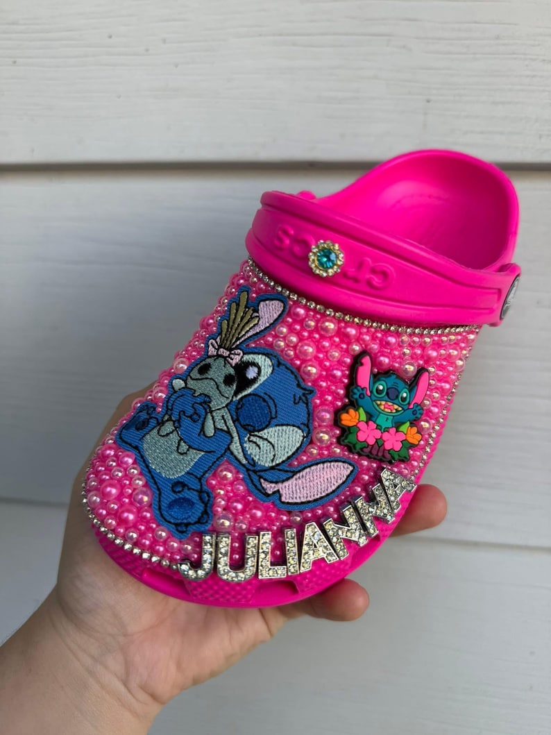 Pink Crocs Character Stitch Crocs - Etsy
