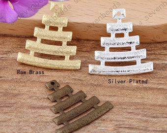 50pcs 20*21mm castle Filigree Jewelry Pendant,filigree fence Charms,Filigree Findings,Raw Brass Findings,filigree Charms