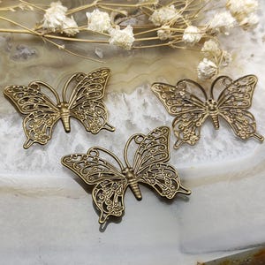 50pcs 25*35mm Raw Brass lace butterfly Filigree Jewelry Connectors Setting,filigree Connector Findings,Filigree Findings,Filigree findings