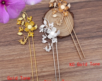 5 pcs Spray Flower Hair Fork, Hair Accessories, Hair U Pin,Hair Pins Findings,Hair Fork,Hair Stick Findings,Simple hairpin