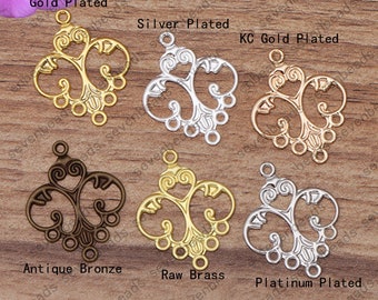 32mm*25mm Raw Brass lace Flower Filigree Jewelry Connectors Setting,filigree Connector Findings,Filigree Findings,Filigree finding beads