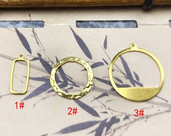 Raw Brass Circle Pendants Charms, Earrings Components, Jewelry Findings,Jewelry Making,Diy Material,Jewelry Supplies