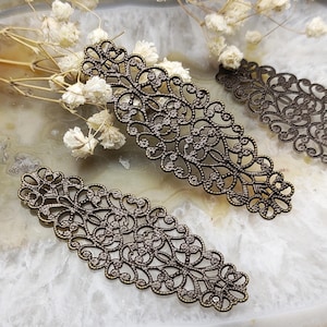 50 pcs 24mm*64mm Brass lace Flower Filigree Jewelry Connectors Setting,filigree Connector Findings,Filigree Findings,Filigree finding beads