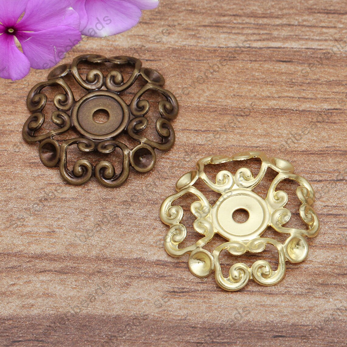 50pcs 23mm Lace Flower Filigree Jewelry Connectors Etsy UK