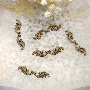 100pcs 30mm Raw Brass lace wave Filigree Jewelry Connectors Setting,filigree Connector Findings,Wing Filigree Findings,Filigree finding bead