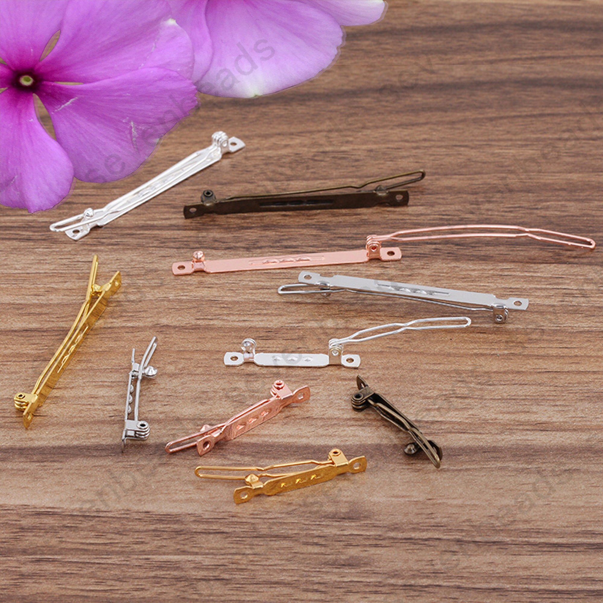 50 Pcs French Barrette, Blank Hairpin, Hair Clips, Hair Accessories