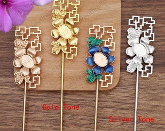 10 pcs Flower Hairpin, Hair Accessories, Hair Barrettes,Hair Pin Findings,Hair Fork,Hair Stick Findings,Simple hairpin