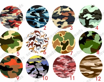 10mm-30mm Finished Round Glass cabochons,Photo Glass Cabochon, Camouflage Pattern cabochons,Camouflage Cabochons,pattern painting Cabochons