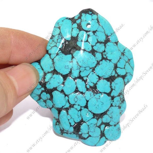 Turquoise nugget stone beads pendant