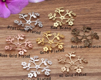 20 pcs 39mm Raw Brass  lace Flower Filigree Jewelry Connectors Setting,filigree Connector Findings,Filigree Findings,Filigree finding beads