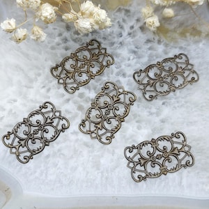 100 stks 15*25 mm messing kant rechthoek filigraan sieraden connectoren instelling, filigraan connector bevindingen, filigraan bevindingen, filigraan vinden kralen