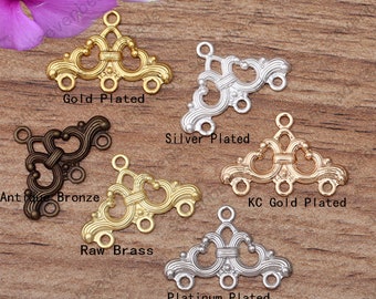 100pcs 17mm*25mm Raw Brass lace triangle Filigree Jewelry Connectors Setting,filigree Connector Findings,Filigree Findings,Filigree finding