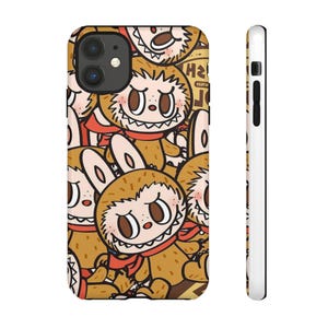 Phone Case Labubu, Cute Kawaii Tough Cases, Protective Cover for iPhone Samsung, Hard Shell Accessory Gift, Fun Cartoon Character Design