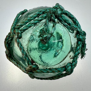 Flotteur de pêche japonais en verre de 4 pouces, authentique, filet original