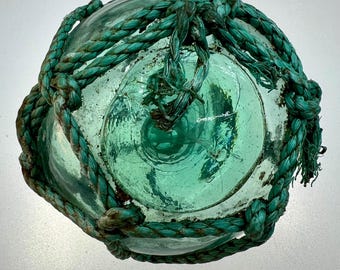 4” Japanese Glass Fishing Float, Authentic, Original Net