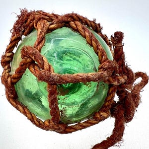 Flotteur de pêche japonais en verre de 4 pouces, authentique, filet original, croissance marine