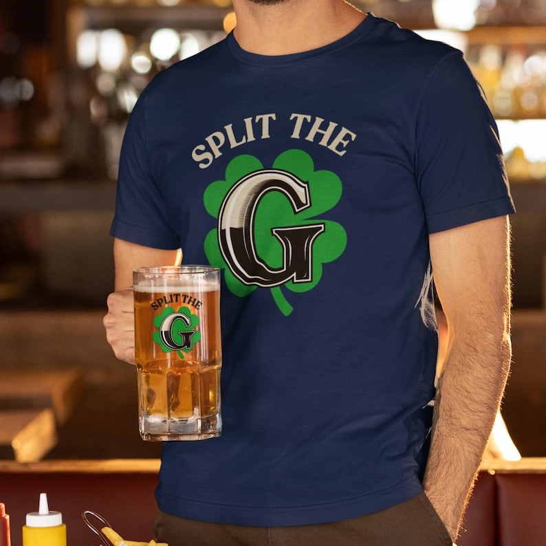 Guinness "Split the G" Challenge Tee | Beer Logo Parody, Pub Shirt image 2