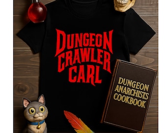 Camiseta Carl do Dungeon Crawler: Camiseta engraçada com logotipo desgastado