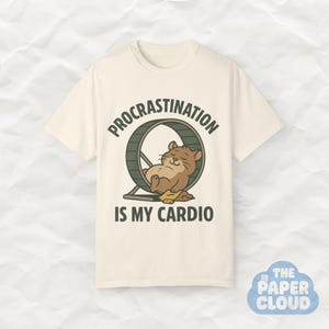 Procrastination Is My Cardio, Chubby Hamster Retro Cartoon T-shirt, Anxiety-Fueled Procrastination, Snacks, and Zero Productivity, Funny Tee