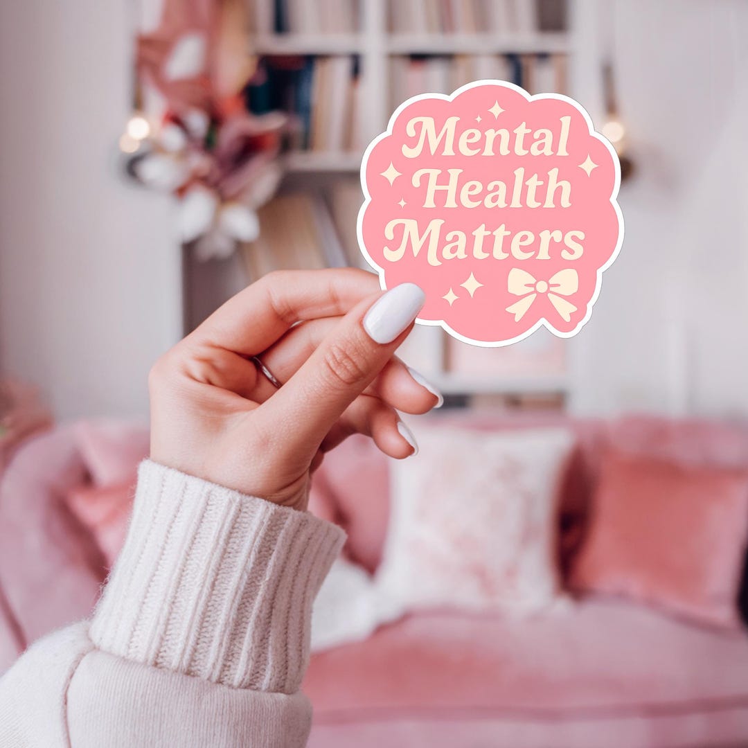 Mental Health Matters Sticker, Pink Pastel Self Care Sticker, Vinyl ...