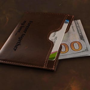 Tarjetero personalizado, Cartera de cuero para tarjetas de crédito, Tarjetero minimalista, Cartera ultradelgada para tarjetas, Cartera unisex, Cartera para él,