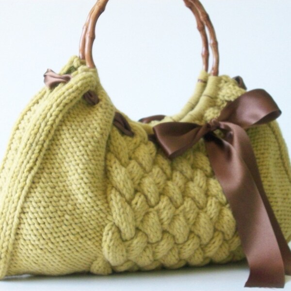 NzLbags Handmade - %10 Off Coupon Code - Knit Handbag - Shoulder Bag - Everyday Bag - Mustard Yellow Nr-054