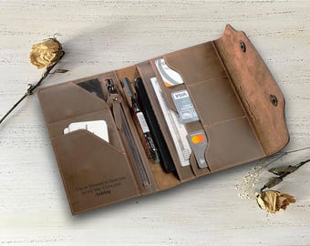 Cartera de viaje de cuero, Cartera de viaje personalizada, Organizador de viajes, Idea de regalo para viajeros, Cartera para documentos de viaje