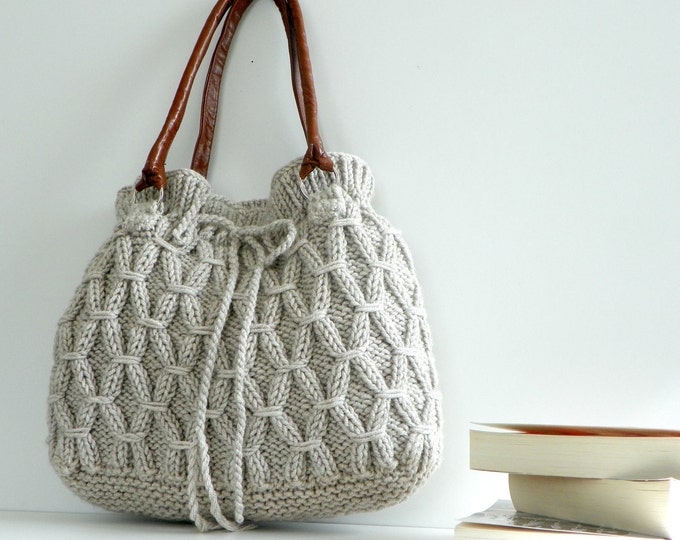 Bag Nzlbags Beige-ecru Knitted Bag Handbag Shoulder Bag - Etsy