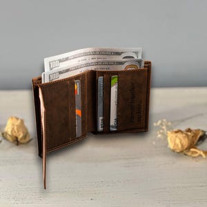 Billetera triple personalizada, billetera personalizada para hombre, billetera con foto, billetera grabada, idea de regalo, regalo de Navidad