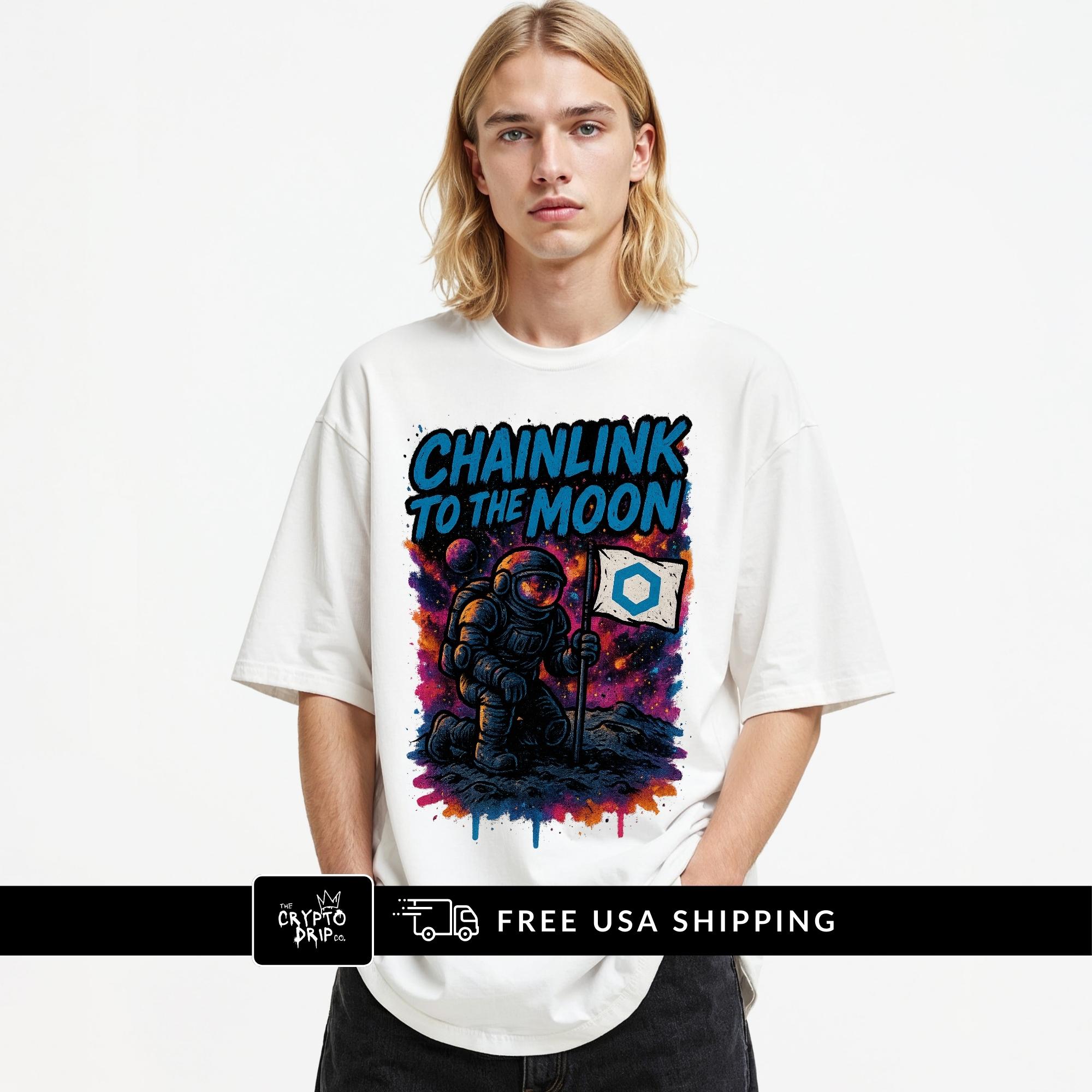 Crypto Shirt Chainlink To The Moon T-Shirt for Degens & Link Marine Fans  Crypto Merch Crypto Clothing Chainlink Merch Shirt