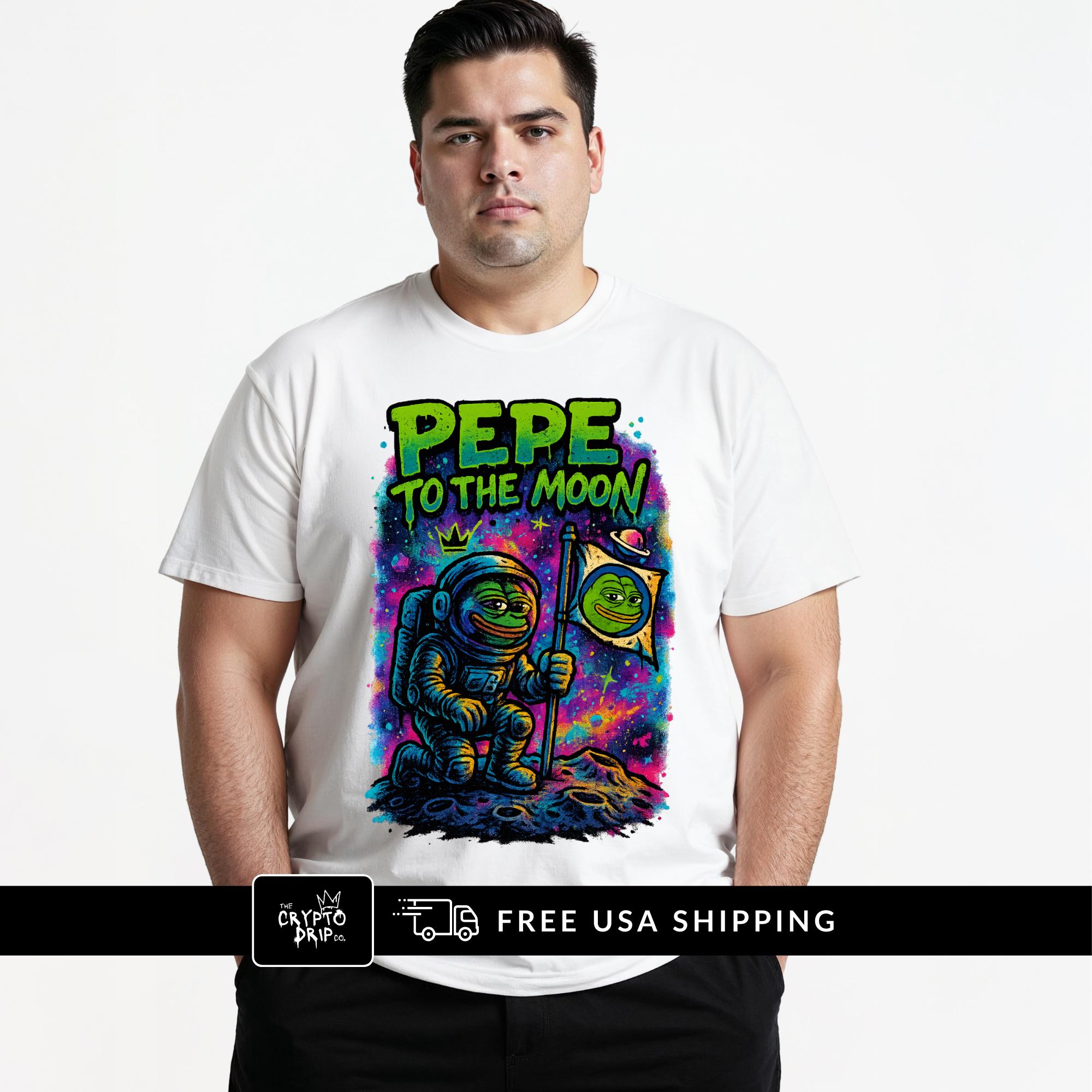 Crypto Shirt Pepe To The Moon T-Shirt for Degens & BTC Fans Crypto Merch  Crypto Clothing Pepe Merch Shirt