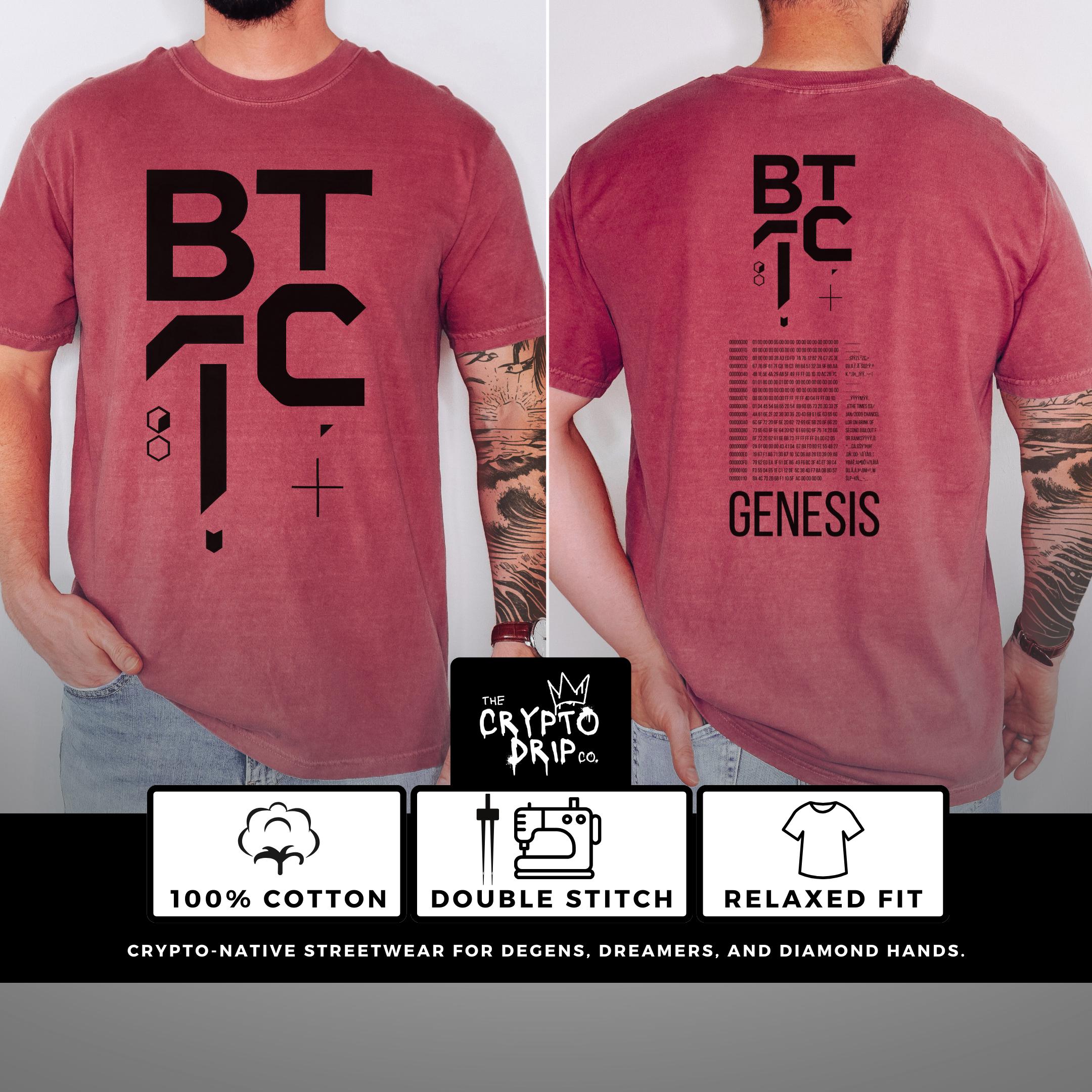 Bitcoin Crypto Shirt BTC Genesis Block Tribute Bitcoin Clothing Bitcoin Merch Minimalist Bitcoin Shirt for Crypto Maxis and Blockchain Fans
