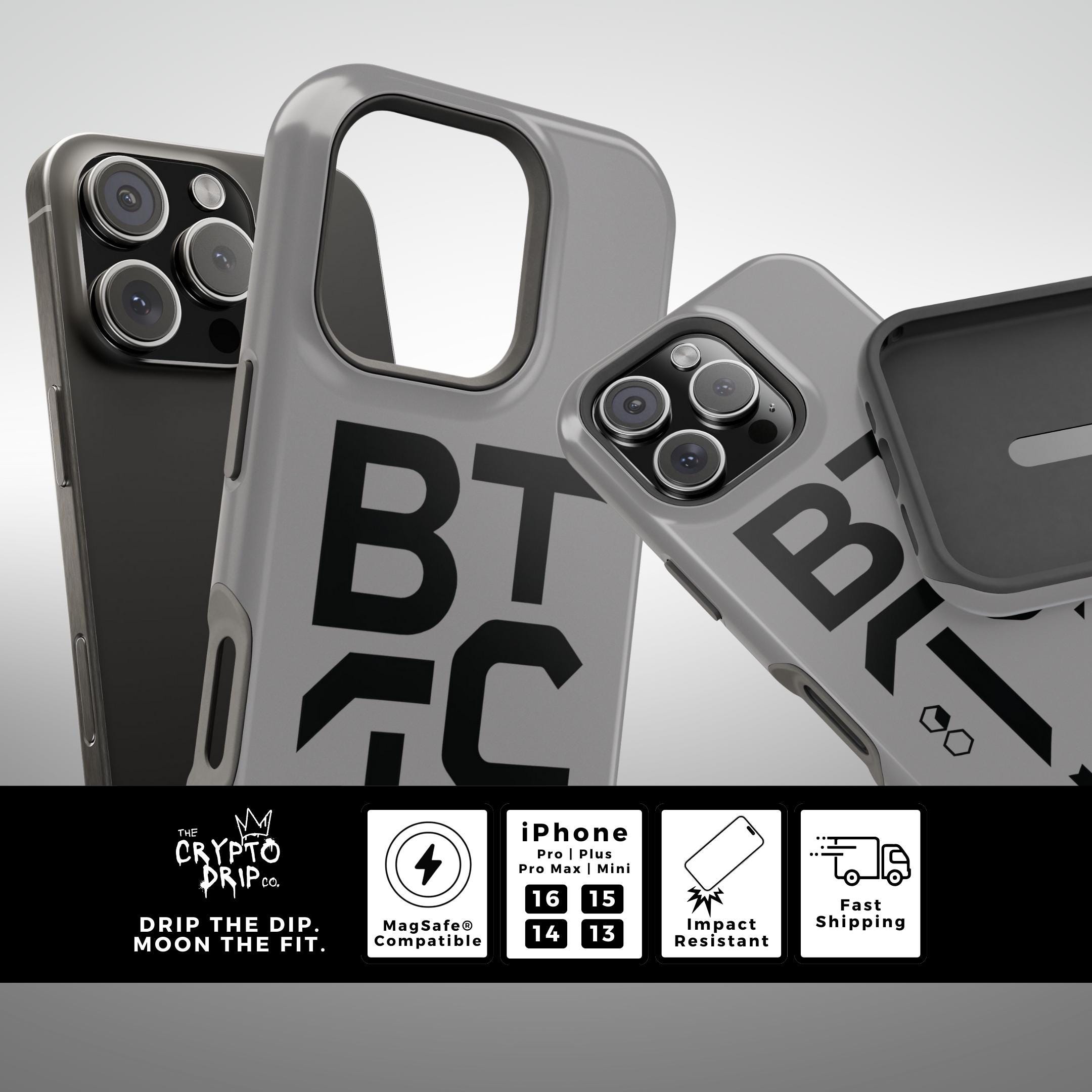 Bitcoin iPhone Case Crypto Phone Case Crypto iPhone Crypto Accessories  Bitcoin Crypto Merchandise MagSafe Compatible Crypto Case Tough Case