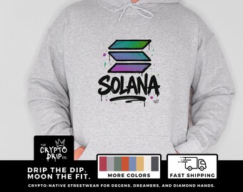 Solana Hoodie Crypto Hoodie Crypto Sweatshirt Crypto Clothing Solana Crypto Merch Gift for Degens Cryptocurrency Hoodie Crypto Merchandise
