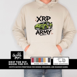 XRP Crypto Hoodie XRP Army Sweatshirt Crypto Clothing for Traders Crypto Merch for Degen Crypto Traders Crypto Merchandise XRP Merchandise