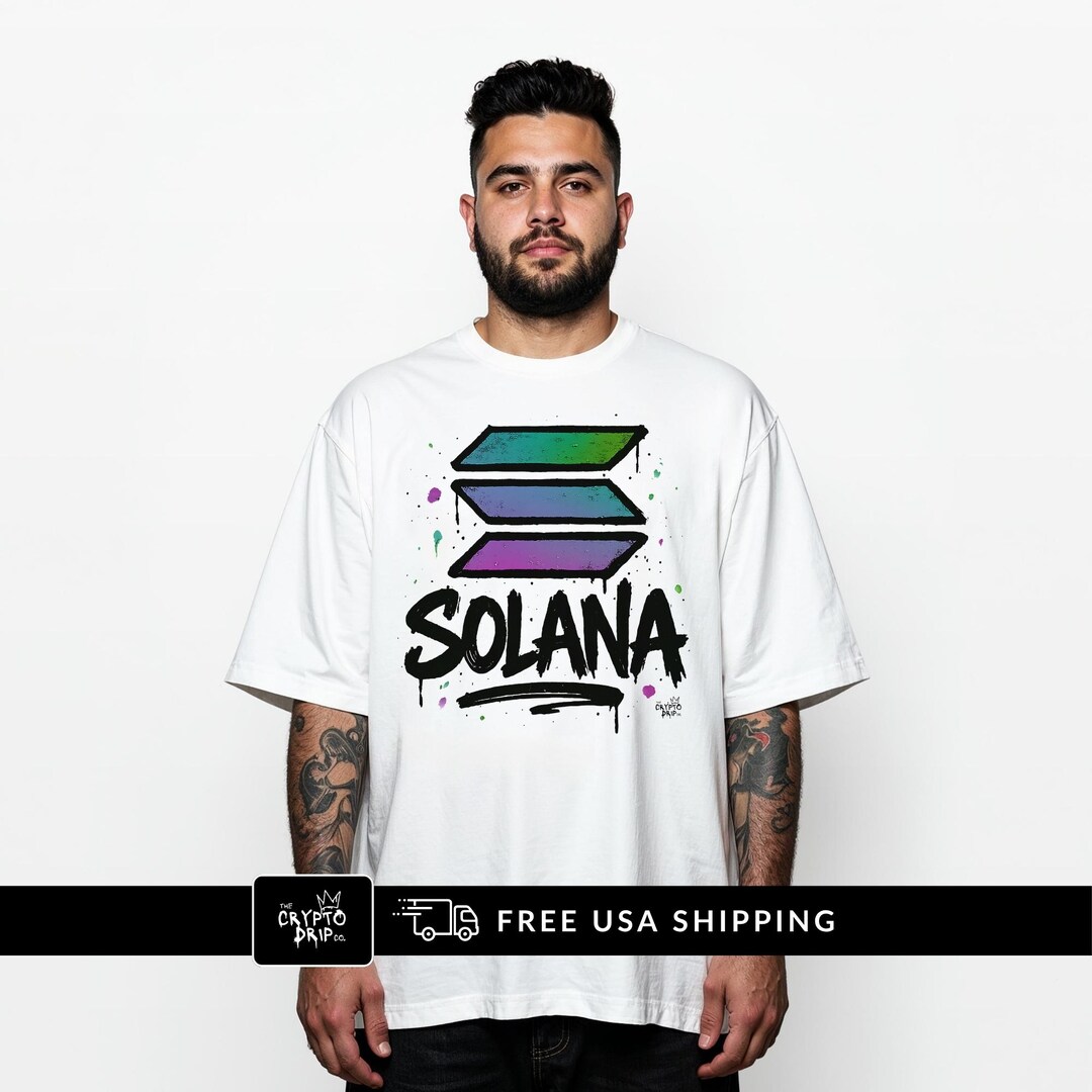 Solana Graffiti Drip T-shirt | Crypto Shirt for Traders, Degens &  Blockchain Fans | Inspired by Bitcoin - Etsy