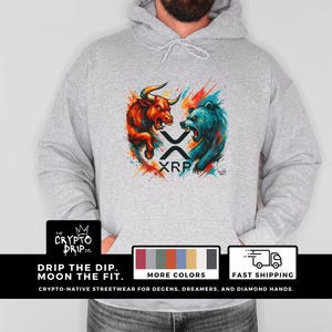 XRP Crypto Hoodie Crypto Sweatshirt Gift Crypto Clothing Hoodie XRP Sweatshirt Crypto Merchandise XRP Hoodie Gift Bitcoin Hoodie