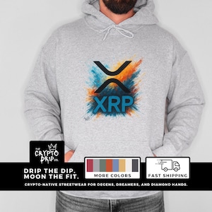 XRP Hoodie Crypto Hoodie Ripple Crypto Merch Streetwear XRP Investor Sweatshirt Crypto Trader Gift XRP Merchandise Crypto Clothing