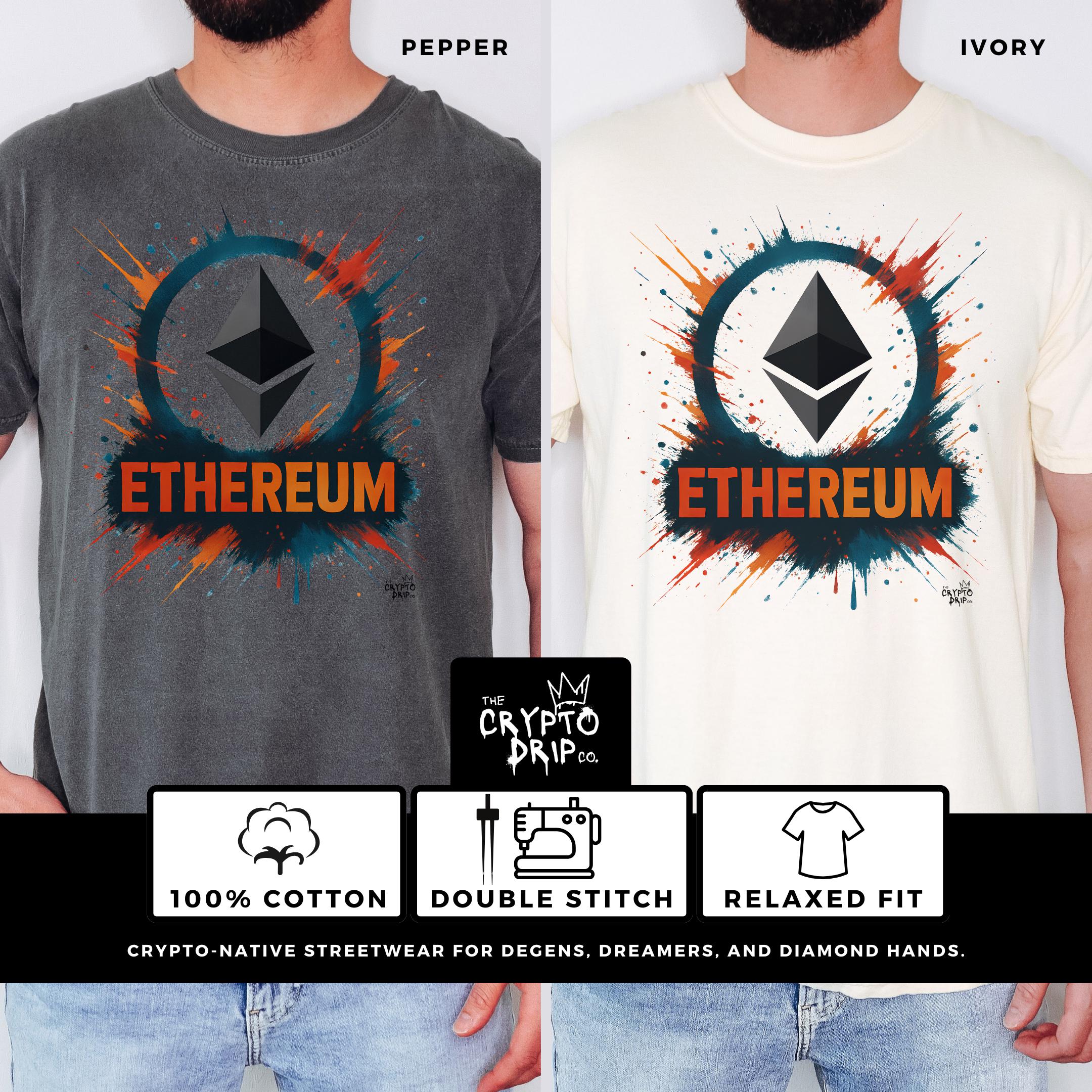 Ethereum Shirt ETH Crypto Graphic Tee Blockchain Streetwear Tshirt for Crypto Traders Web3 Developer Gift Crypto Merch Crypto Clothing