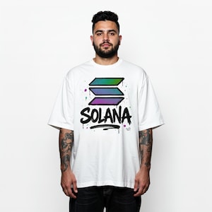 Solana Crypto Shirt Graffiti Solana Logo Tee for Crypto Traders and Degens Solana Merch Crypto Clothing Bitcoin Shirt Gift Idea