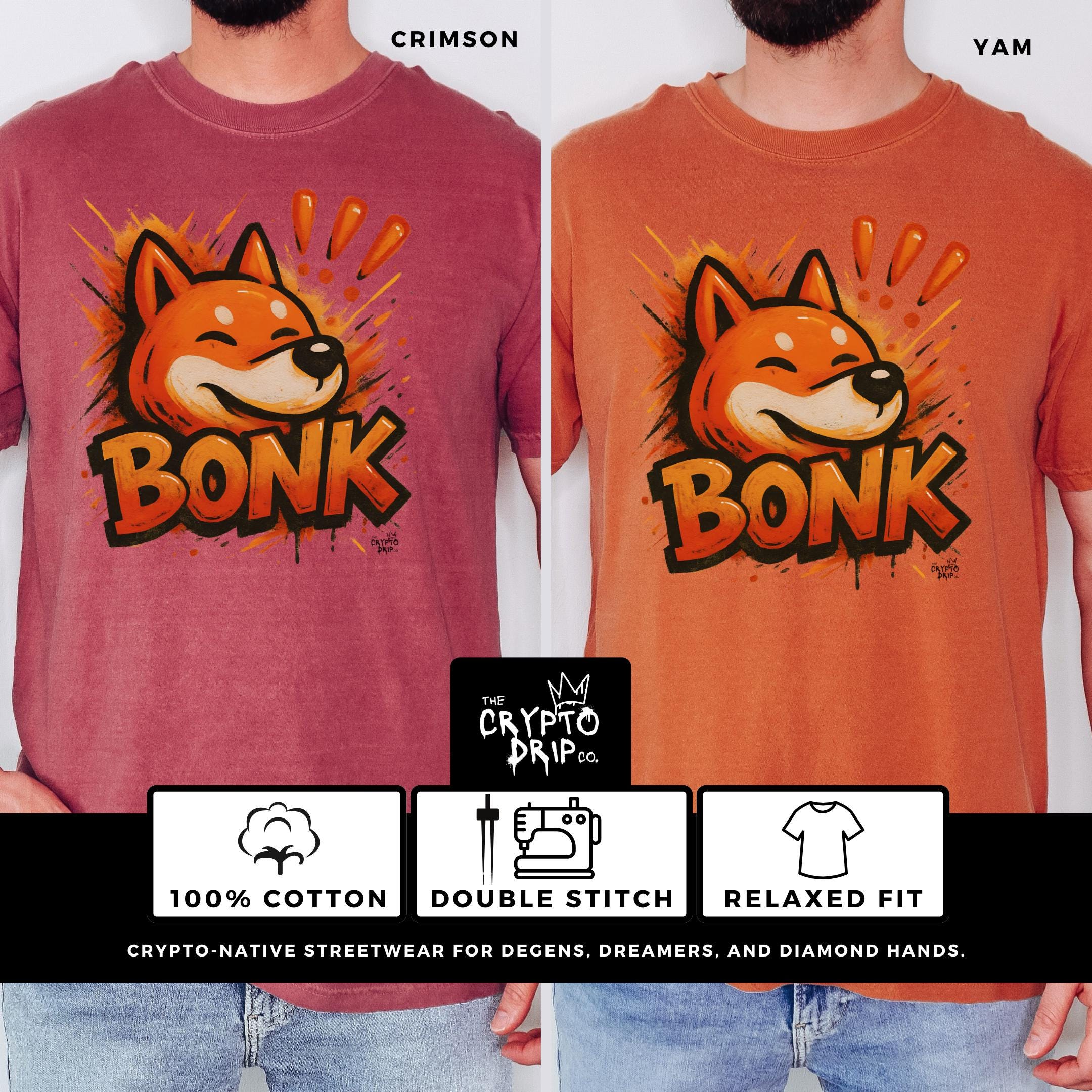 BONK Crypto Shirt Funny Solana Memecoin T-Shirt for Degens BONK Merch  Crypto Clothing Streetwear Meme Coin Tee Bonk On Solana Crypto