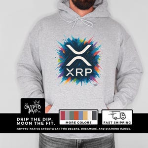 XRP Crypto Hoodie Crypto Streetwear Ripple Blockchain XRP Sweatshirt Web3 Merch Crypto Trader Gift XRP Pullover Hoodie Crypto Clothing Merch