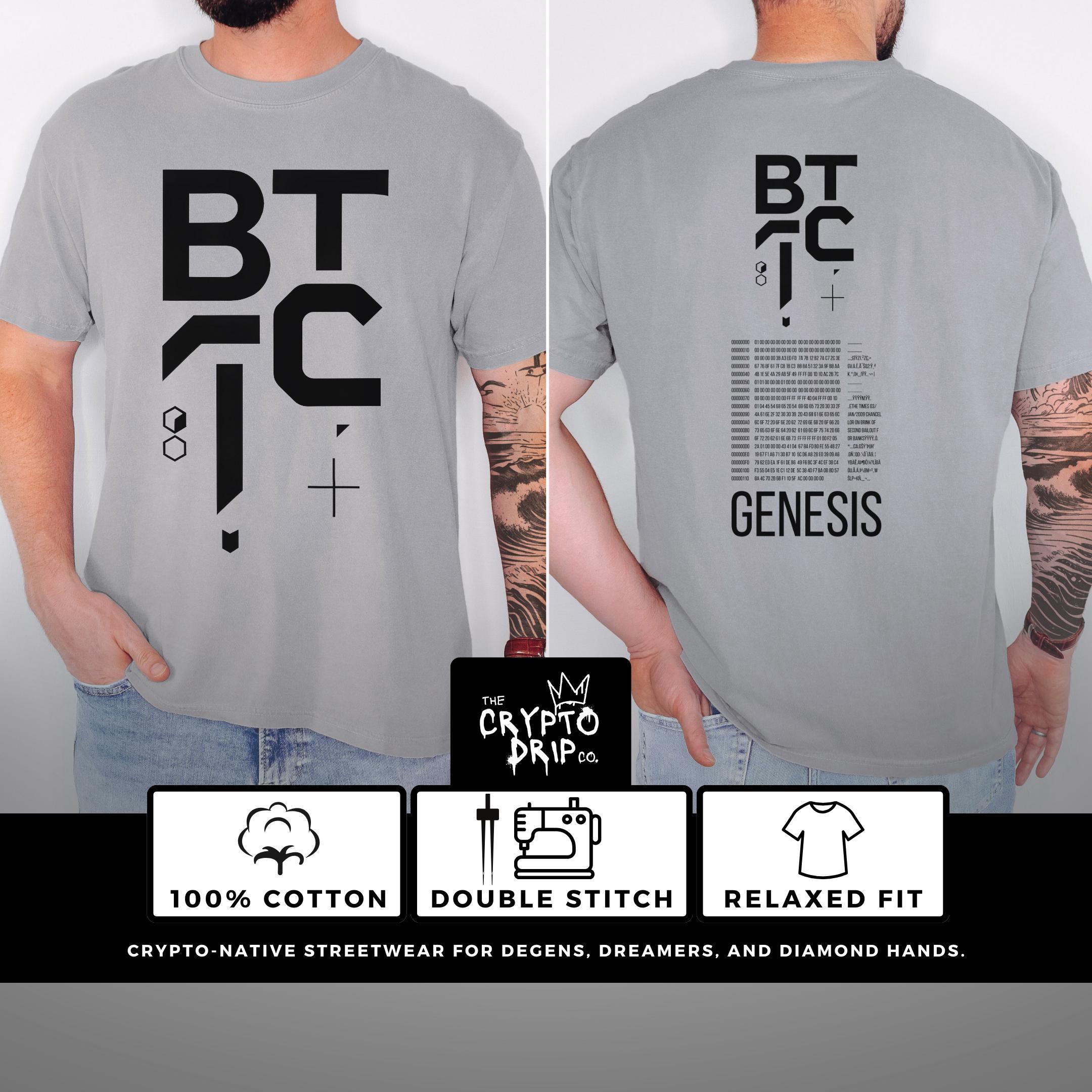 Bitcoin Shirt Crypto BTC Genesis Block Tribute Bitcoin Clothing Bitcoin Merch Minimalist Bitcoin Shirt for Crypto Maxis and Blockchain Fans