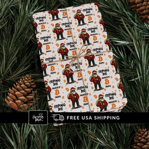 Bitcoin Christmas Wrapping Paper Limited Edition Cryptmas HODL Crypto Christmas Accessories BTC Christmas Decoration Crypto Wrapping Paper