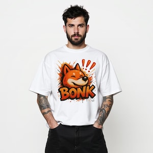 Crypto Shirt BONK Funny Solana Memecoin T-Shirt for Degens BONK Merch Crypto Clothing Streetwear Meme Coin Tee Bonk On Solana Crypto