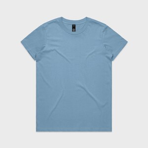 Carolina Blue Maple Tee, AS Colour 4001, Combed Cotton Unisex T-Shirt