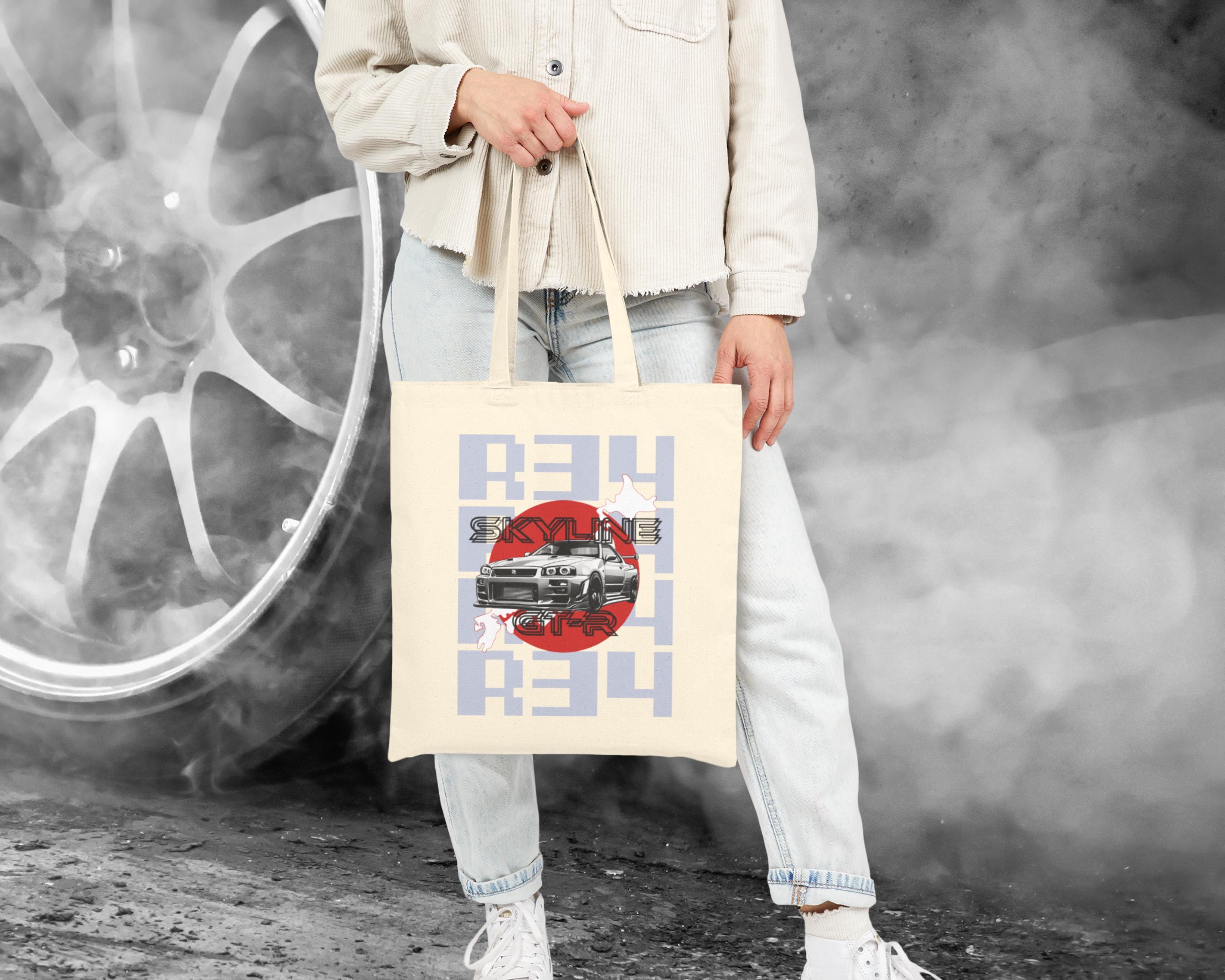 バッグ RI Nissan Skyline GT-R R34 Tote Bag: JDM Car Culture Canvas Market