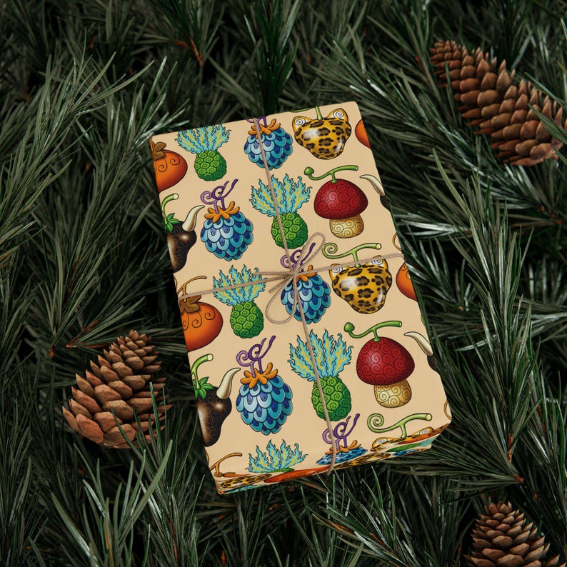 Zoan Devil Fruit Wrapping Paper One Piece Inspired Gift Wrap Hito Tori Uo Inu Neko Ushi Anime Christmas Birthday JDM Otaku Manga Decor image 1