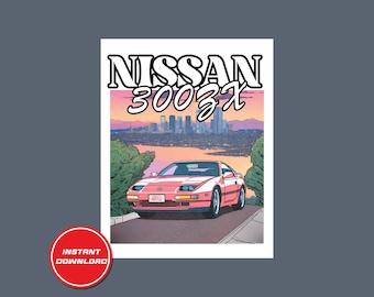 ☆./ポスター Nissan 300 ZX Automotive Gift JDM Legends Poster Garage Art