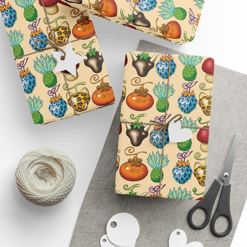 Zoan Devil Fruit Wrapping Paper One Piece Inspired Gift Wrap Hito Tori Uo Inu Neko Ushi Anime Christmas Birthday JDM Otaku Manga Decor image 4